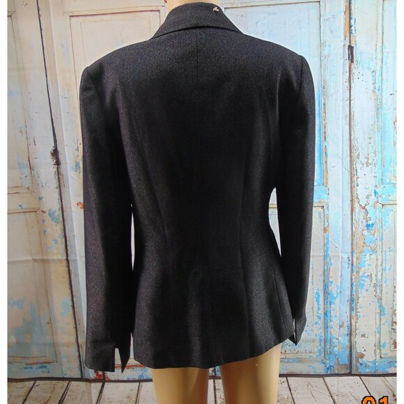 Le Suit Petite Suit Jacket Black One Button size 6P Black - Picture 2 of 12